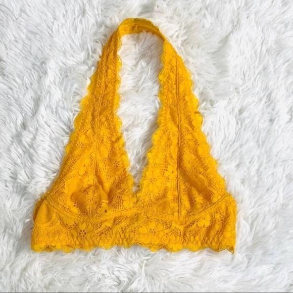 Free People Galloon Lace Halter Bralette Size XS - Picture 2 of 9